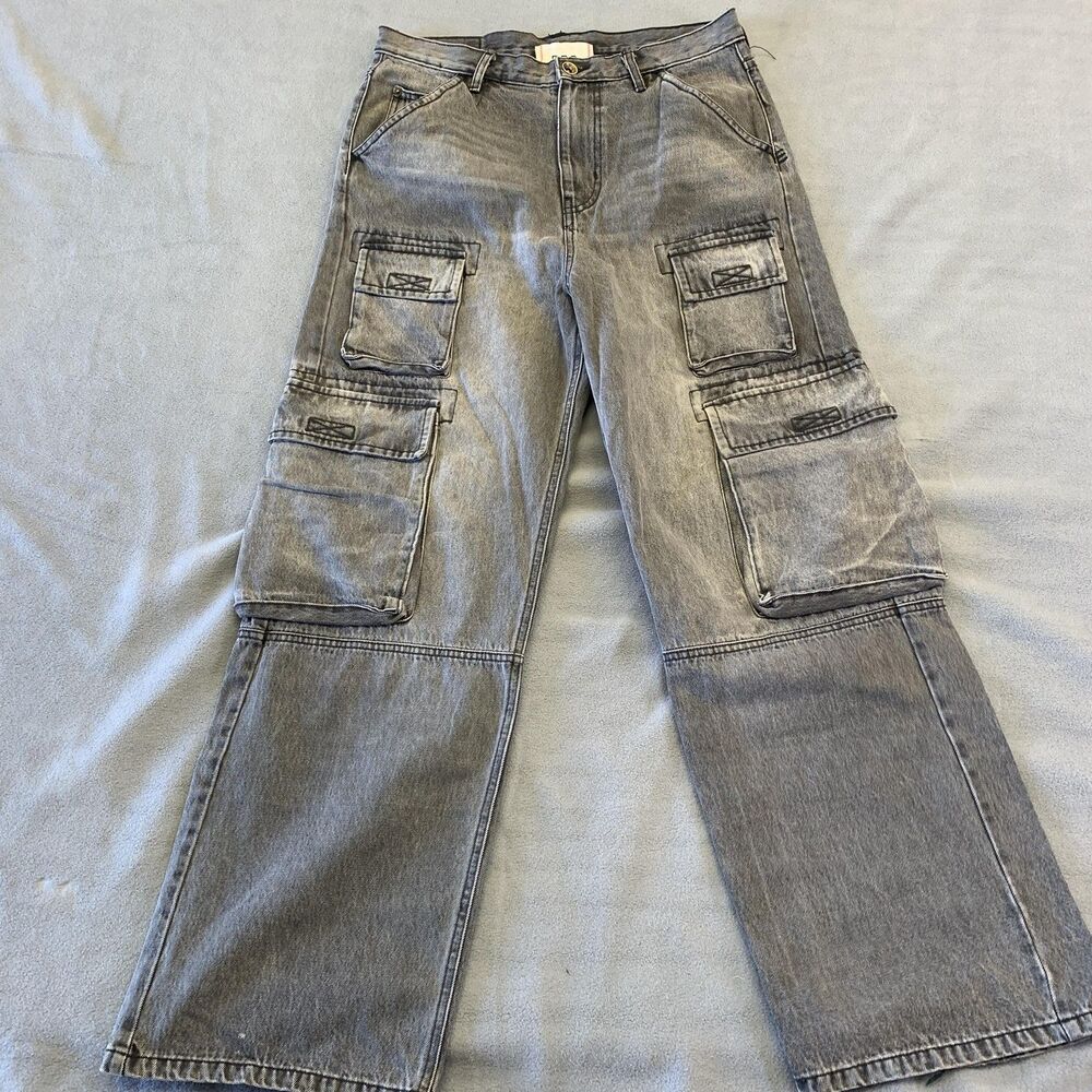 BDG Jeans Mens 34x30 Gray Skate Fit Cargo Utility Denim Pockets Streetwear